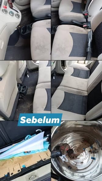 Keadaan kusyen kereta sebelum deep cleaning