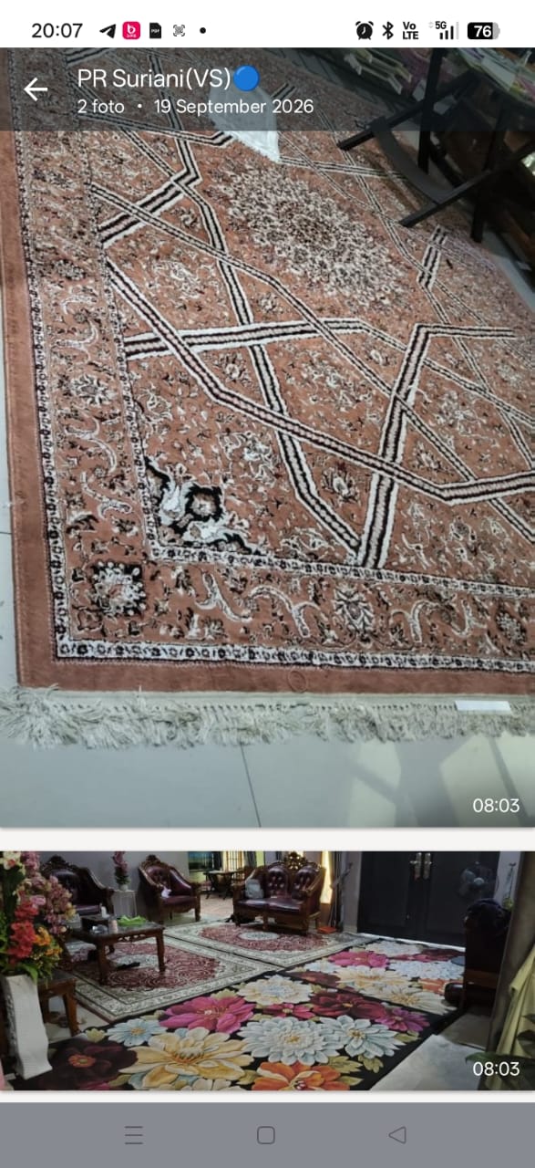 Karpet pelanggan sebelum proses cucian
